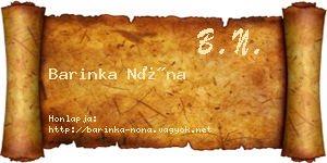 Barinka Nóna névjegykártya